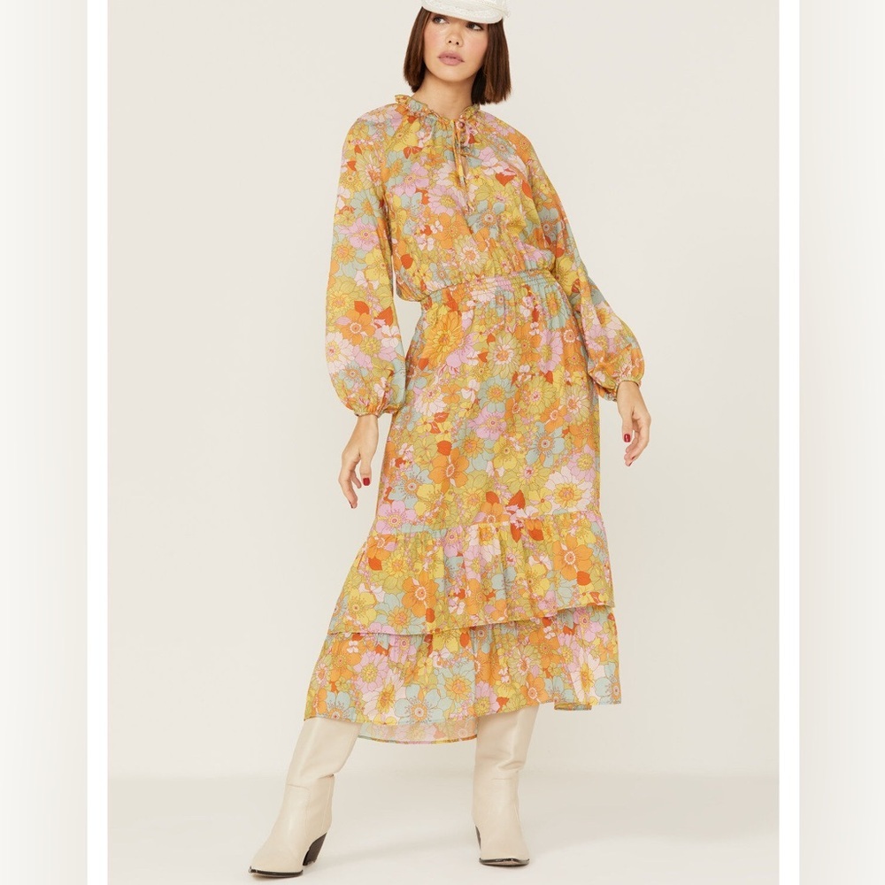 Show Me Your MuMu Cait Groovy Tiered Ruffled Dress Size XXL